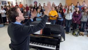 Dr. Brown directing as LHS choir prepares for Italy Tour 2011 - Photo by The Daily Herald