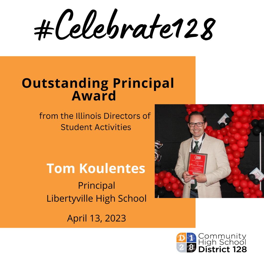 #Celebrate128 graphic celebrating Tom Koulentes' Honor from the IDSA.