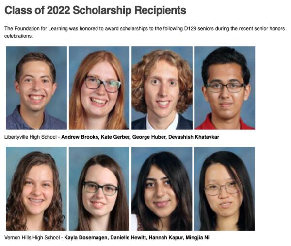 Photo of Class of 2022 Scholarship Winners