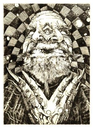 Artwork titled Cyclops Dry Point Print