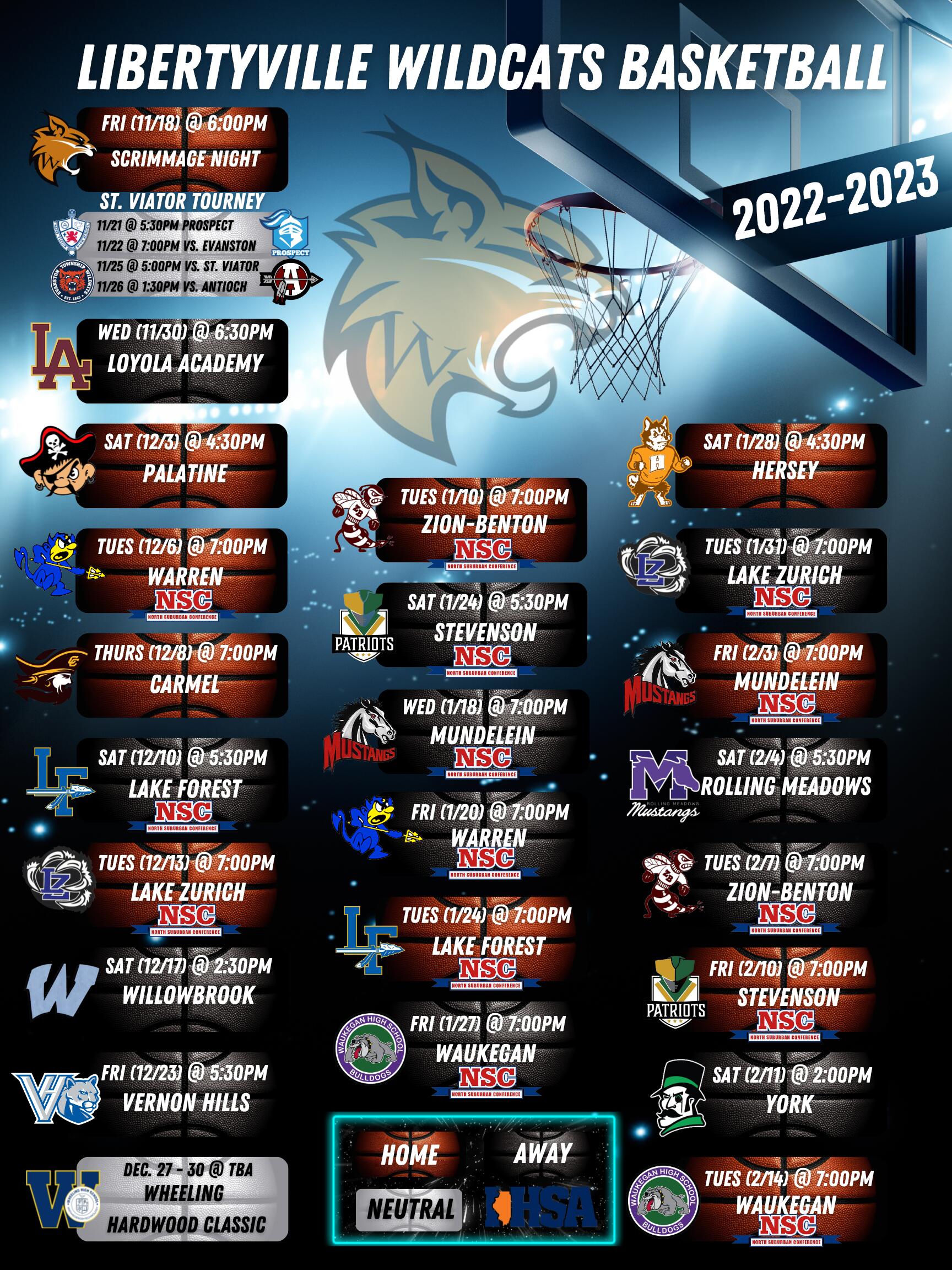 2022-2023 Varsity Schedule