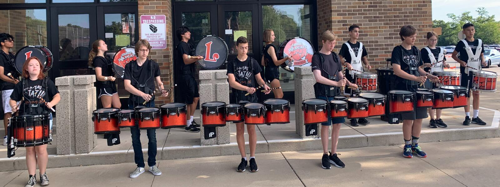 LHS Drumline Welcomes Students on the First Day of School