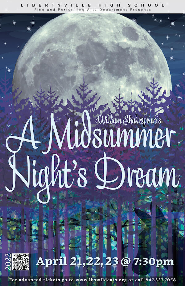 Midsummer night's dream poster with moon