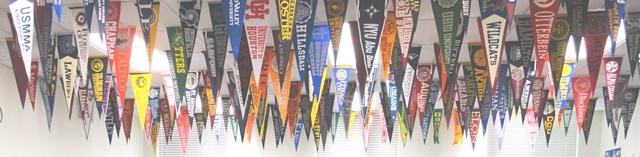 College banners with college names. Header College Rep Visits